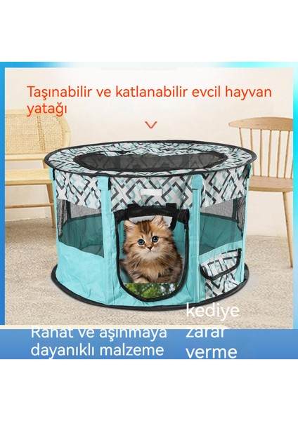 70CM Katlanabilir Kapalı Kedi Evcil Hayvan Çadırı (Yurt Dışından)