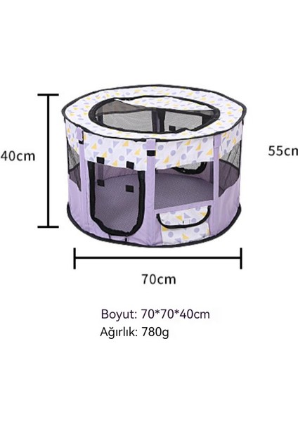 70CM Katlanabilir Kapalı Kedi Evcil Hayvan Çadırı (Yurt Dışından)