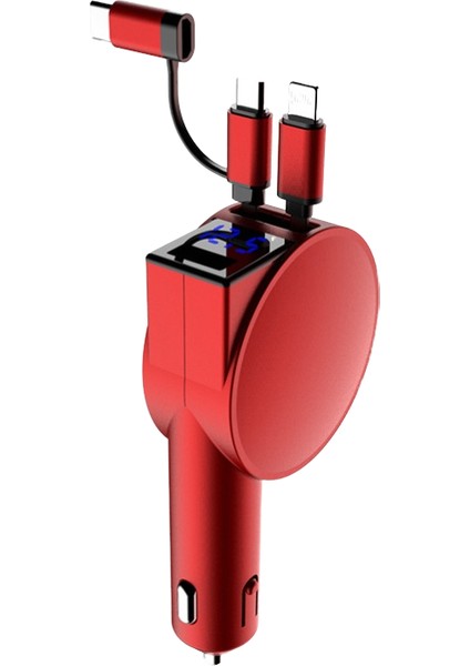 Geri Çekilebilir Araba Hızlı Şarj Çok Fonksiyonlu 60W Bire Üç Şarj Kablosu (Yurt Dışından)