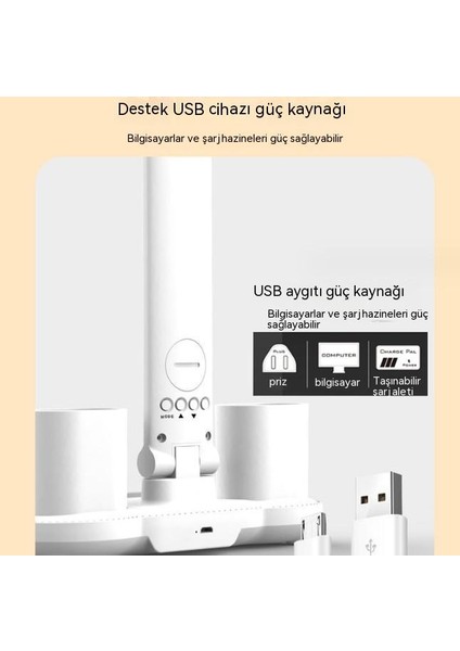 Öğrencilerin Ev Kullanımı Için Göz Koruması USB Şarj Edilebilir Masa Lambası (Yurt Dışından)