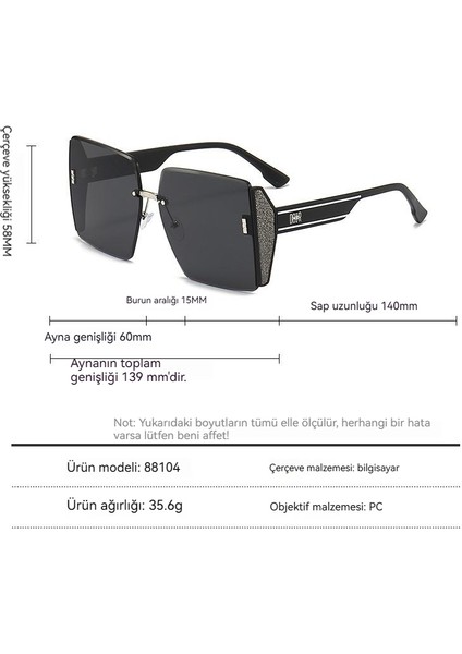 Kare Çerçeve Moda Uv Koruma Kişilik Çerçevesiz Güneş Gözlüğü (Yurt Dışından) fırsatları