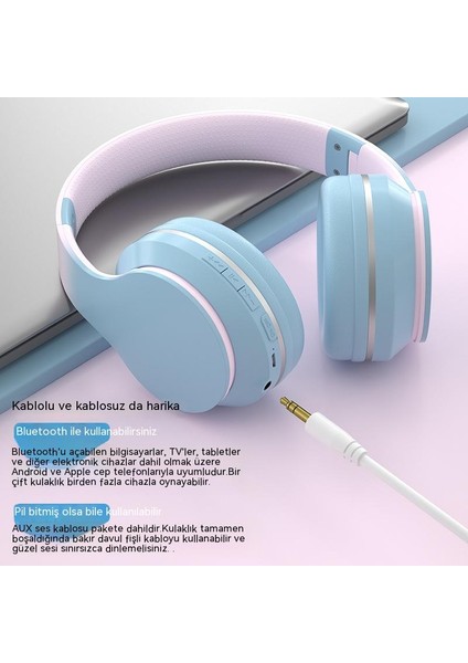 Degrade Renkli Kablosuz Bluetooth Kulaklık (Yurt Dışından) fırsatları