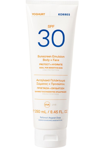 Yoghurt Sunscreen Yüz ve Vücut Güneş Kremi Spf 30 250 ml