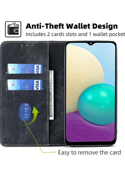 Kart Yuvası ile Oppo Realme C21 Deri Telefon Kılıfı Için Telefon Kılıfı (Yurt Dışından)