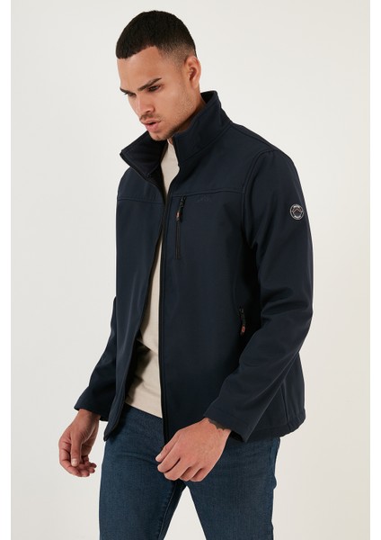 Su İtici Slim Fit Dik Yaka Softshell İnce Mont Erkek MONT 649003 fırsatları