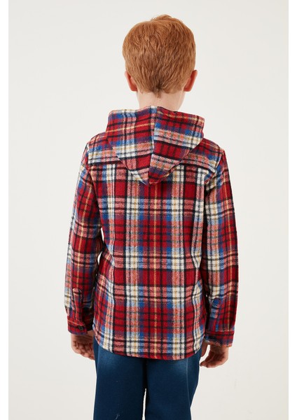 Ekoseli Kapüşonlu Cepli Kışlık Oduncu Gömlek Erkek Çocuk Gömlek CF24W81779 indirimleri