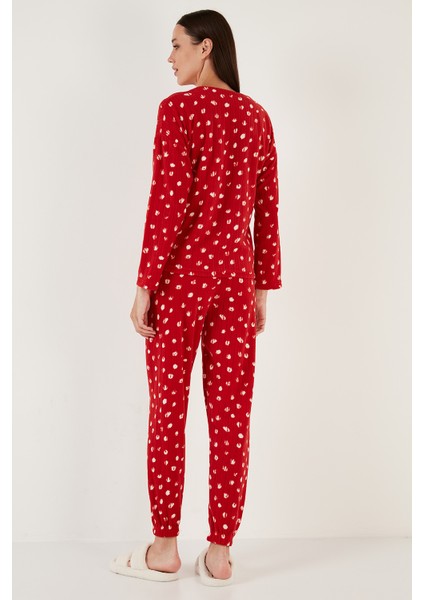 Regular Fit Bisiklet Yaka Polar Pijama Takımı Bayan Pijama Takımı 6571007 indirimleri