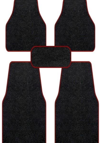 Oto Halı Paspas Takımı Universal Kırmızı Kenarları Biyeli-Oto Halıflex Paspas HP002