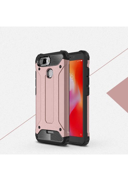 Xiaomi Redmi 6 Uyumlu Armor Köşe Korumalı Çift Katmanlı Zırh Koruyucu Kılıf/kapak