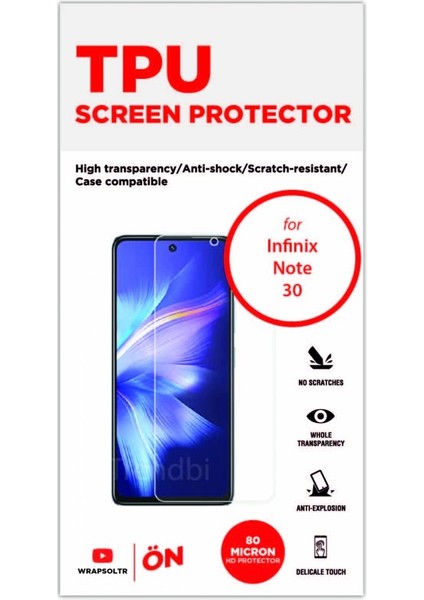 Infinix Note 30 Ekran Koruyucu Tam Kaplayan Esnek Hd Film