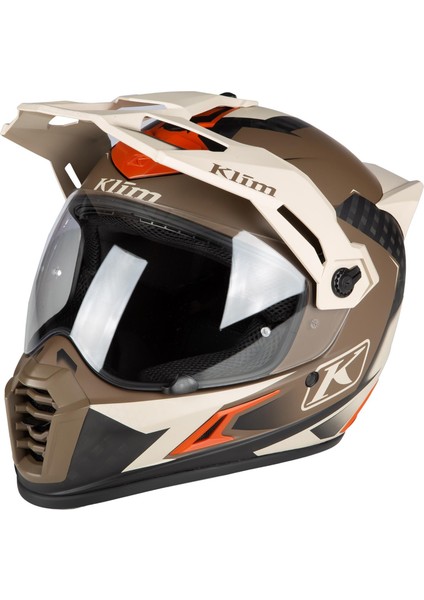 Krios Pro Karbon Adv Rally Motosiklet Kaskı (Kahve / Bej)