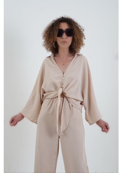 Bej Bluz Pantolon Takım modelleri