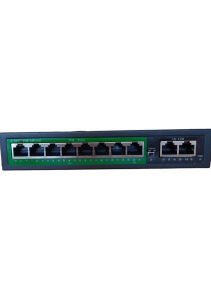 8+2 Port Poe Network Ip Kamera Için 8 Port Swich
