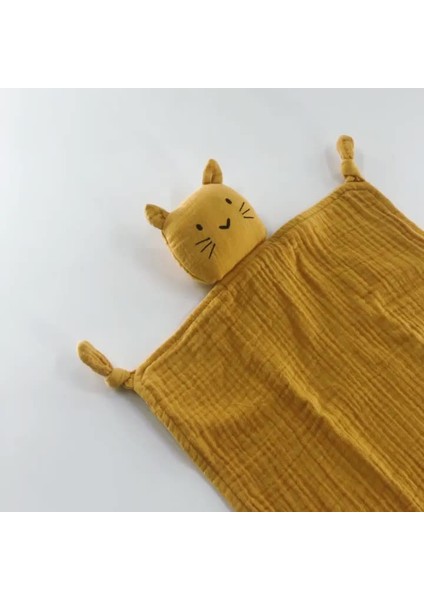 Organik Pamuk Yumuşak Oyuncak Müslin Battaniye Hayvan Bebek Kedi Lovey Bebek Yorgan (Yurt Dışından)