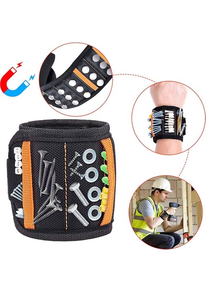Beş Izgaralı Manyetik Bilek Kayışı Elektrikçi Alet Seti Manyetik Bilek Kayışı (Yurt Dışından)