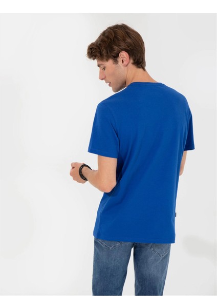 Slim Fit Baskılı Bisiklet Yaka Tişört