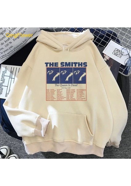 The Smiths - The Queen Is Dead Beyaz Kalın Kumaş Kapşonlu Sweatshirt
