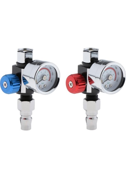 2x Evrensel Araç G1/4 Alaşım Hava Basınç Regülatör Göstergesi (Yurt Dışından)