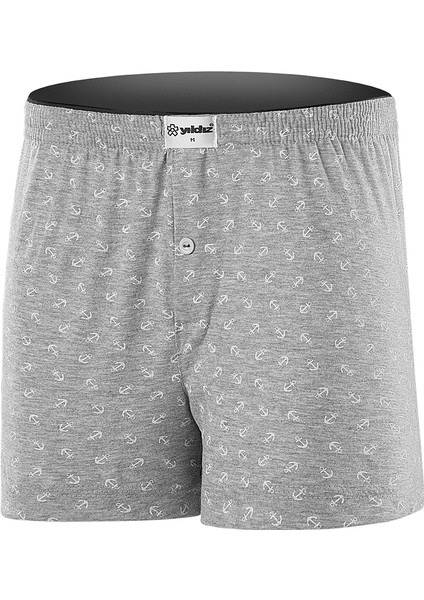 Erkek Çapalı Melanj Gri Havlu Bel 4'lü Paket Boxer