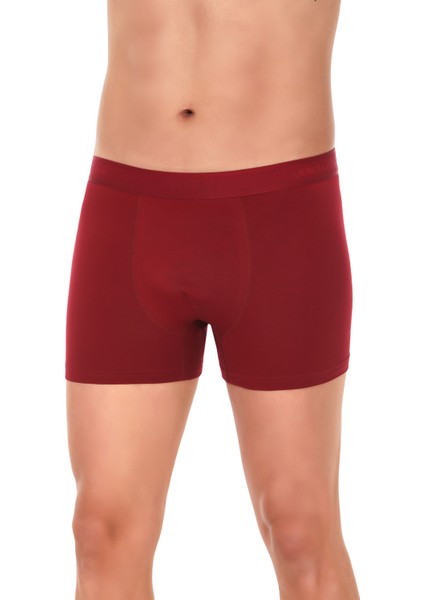 Erkek Bordo 3'lü Paket Modal Boxer