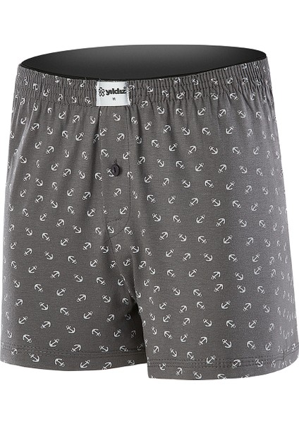 Erkek Çapalı Füme Havlu Bel 4'lü Paket Boxer