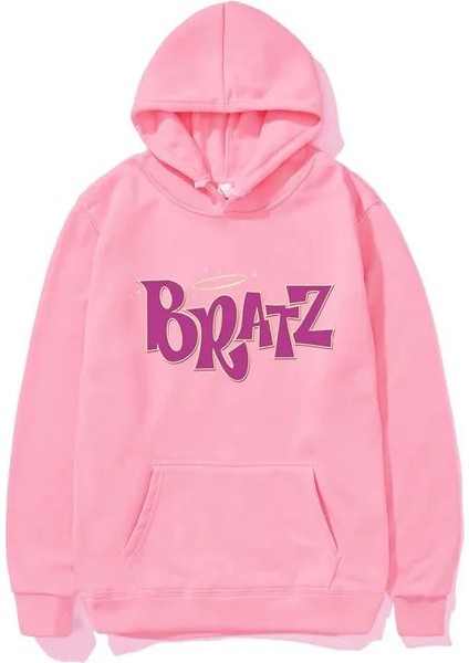 Pembe Bratz Kalın Kumaş Kapşonlu Sweatshirt