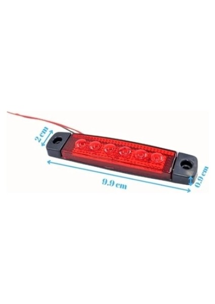 10 Adet LED Parmak Lamba 6 Ledli Kırmızı Kamyon Dorse Yan Arka Lamba 12V 24V modelleri