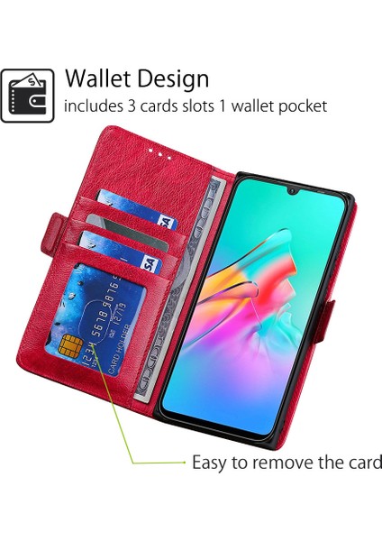 Oneplus 8t Için Telefon Kılıfı Kart Yuvalı Deri Telefon Kılıfı (Yurt Dışından)