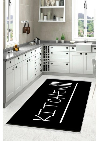 Kaymaz Tabanlı Makinada Yıkanabilir Dekoratif Salon Halısı Mutfak Halısı Yolluk