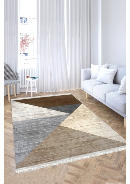 Kaymaz Tabanlı Makinada Yıkanabilir Dekoratif Salon Halısı Mutfak Halısı Yolluk
