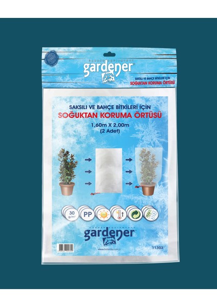 11303 Saksılı Bitkiler Için Soğuktan Koruma Örtüsü 30 G - 1,6 M x 2 M
