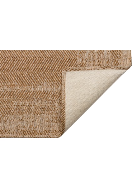 Brooklyn Brk 04 Natural Beıge Hasır Görünümlü Kaymaz Modern Şık Dokuma Kilim