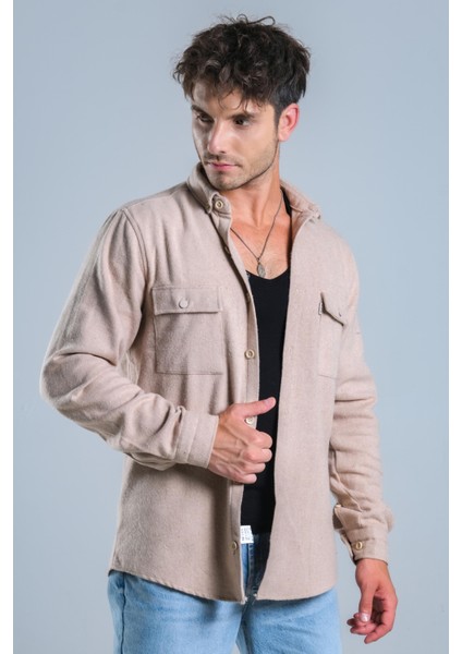 Demir Düğmeli Kapaklı Kışlık Oduncu Gömlek Mar 4145