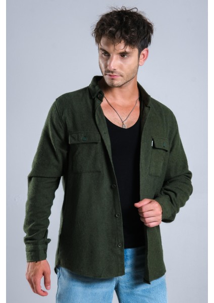 Demir Düğmeli Kapaklı Kışlık Oduncu Gömlek Mar 4145