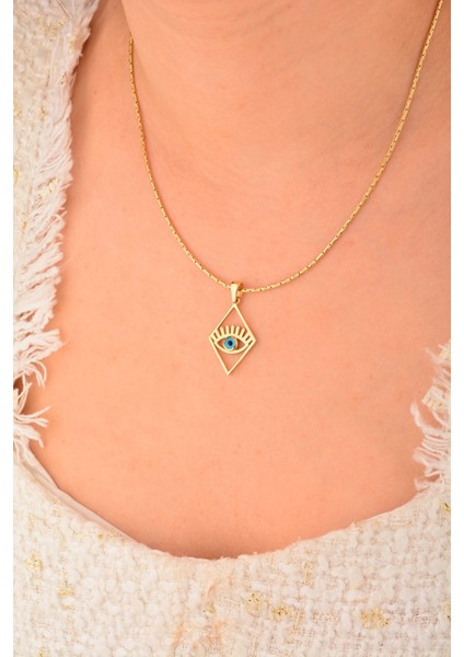 14 Ayar Gözboncuklu Altın Kolye Ucu