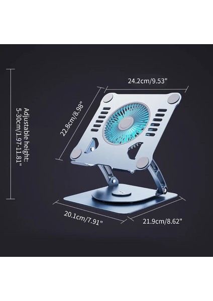 ST804D 11-17.3 " Uyumlu Taşınabilir USB Soğutma Fanlı Alüminyum Macbook Standı