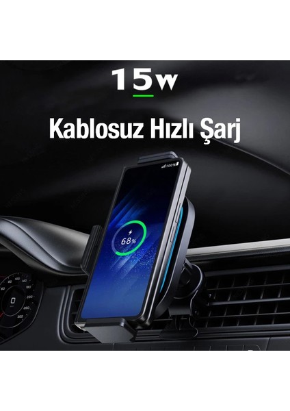 D11 Galaxy Z Fold 4-3 15W Wireless Şarj Araç Içi Telefon Tutucu