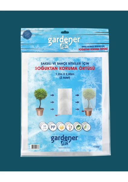 11302 Saksılı Bitkiler Için Soğuktan Koruma Örtüsü 30 G - 1,2 M x 2 M