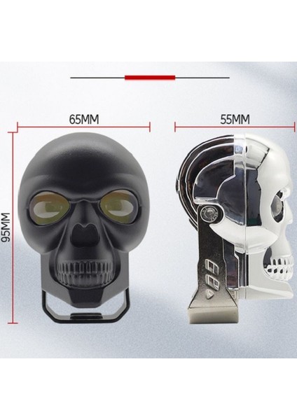 Skull Head Özel Tasarım Motosiklet Sis Lambası (Açma Kapama Gidonlu) 1 Adet