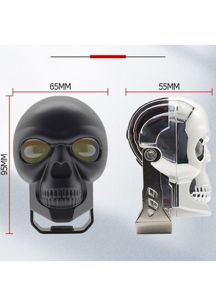 Skull Head Özel Tasarım Motosiklet Sis Lambası 1 Adet modelleri