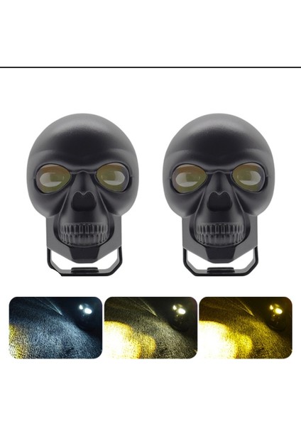 Skull Head Özel Tasarım Motosiklet Sis Lambası 1 Adet fırsatları