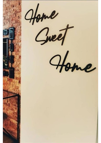 Sürpriz Hediyeli Home Sweet Home Yazısı Duvar Süsü Mdf Duvar Süsü