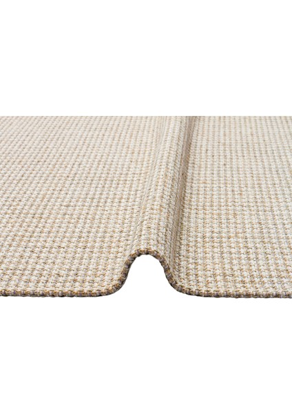 Brooklyn Brk 01 Cream Sılver Hasır Görünümlü Kaymaz Modern Şık Dokuma Kilim