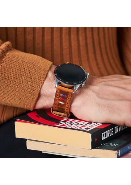 Huawei Watch Deri Kordon 46mm Watch GT5 / GT4 Gt 2 3 4 5 Pro Se 2e Elite Gt2 E Gt2e Gt2pro Gt3 Pro Gt3pro Huawei Watch 4 Pro Ultimate Deri Kordon Kayış 46 22mm Hardal indirimleri
