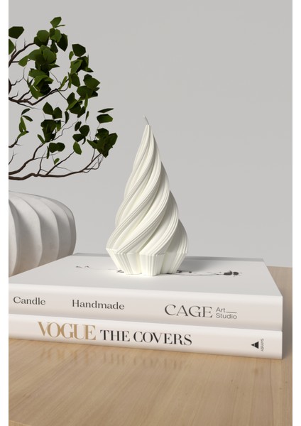 Dekoratif Yılbaşı Ağacı Kokulu Mum - Yılbaşı Ağacı Mum Soya Wax Candle 1 Adet Beyaz - Boy 12CM fiyatları