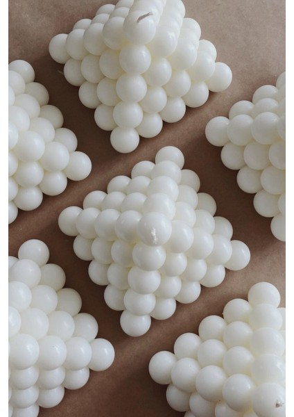 Dekoratif Piramit Bubble Kokulu Mum - Bubble Mum Soya Wax Candle 1 Adet Beyaz modelleri