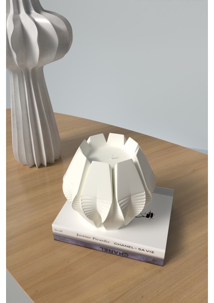Dekoratif Geometrik Dalga Kokulu Mum - Wave Swirl Candle Soya Wax