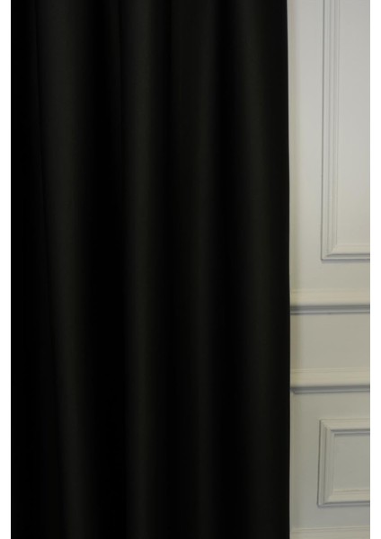 Çift Taraflı Blackout Ekstrafor Büzgülü Rustik ve Kornişe Uyumlu Tek Kanat Fon Perde Koyu Gri fırsatları