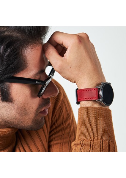 Huawei Watch Deri Kordon Watch GT4 GT5 46mm Gt 2 3 4 5 Pro Se 2e 22mm 46mm Huawei Watch 4 Pro Ultimate Elite Gt2 E Gt2e Gt2pro Gt3 Pro Gt3pro Kırmızı Deri Kordon Kayış