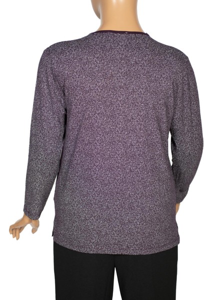 Cimariva Kadın Büyük Beden Fırfırlı Kırçıllı Mürdüm Bluz fırsatları